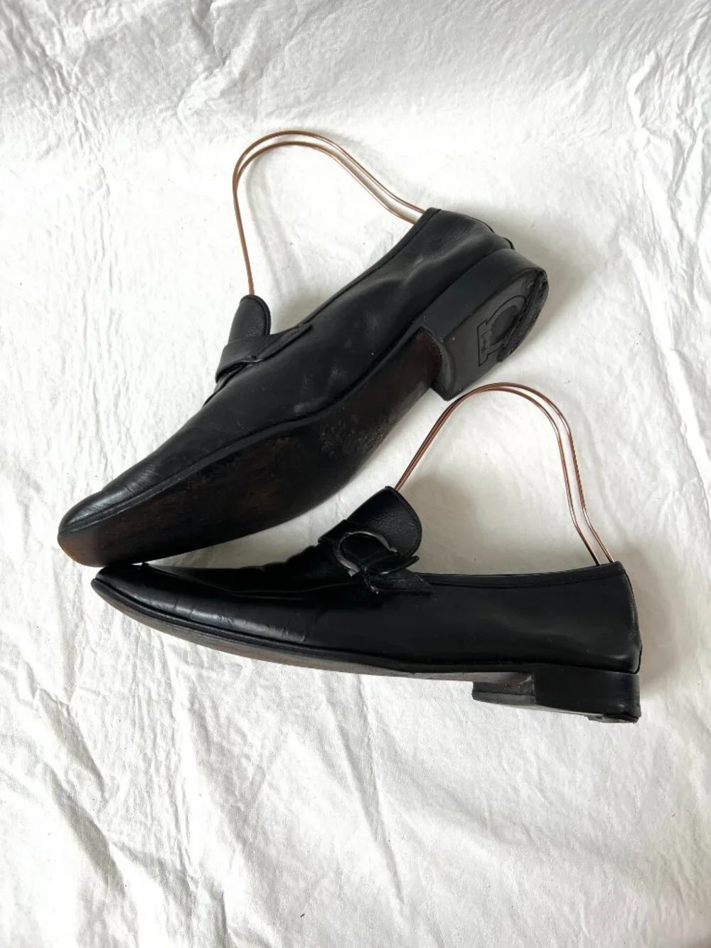 Salvatore Ferragamo loafers mens 10 D dress shoes black leather monk strap